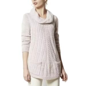 Anthropologie Wool Mohair Blend Chunky Knit Sweater XS Quiet Luxury Old Money